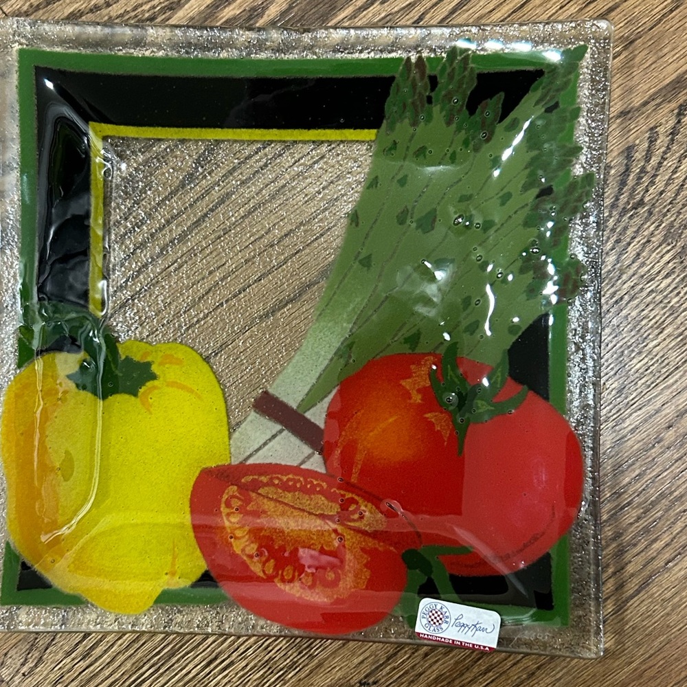 Rare Collectable Peggy Karr Vegetable Bowl 10” Square Never Used - Signed